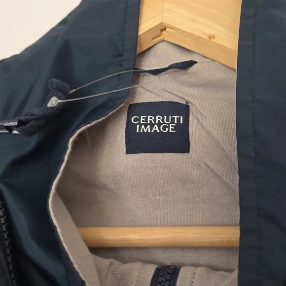 Vintage Cerruti Image Men's Full Zip Vest With Pouch Blue Drawstring Size Large* - Picture 14 of 17